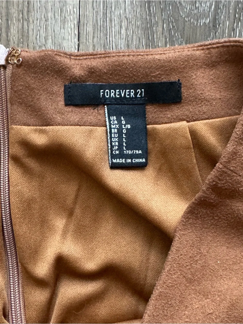 Forever 21 Rust Brown Suede-Look Mini Skirt